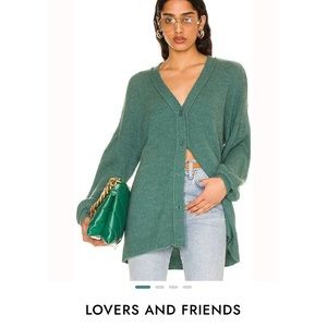 Lovers and Friends Bette Cardigan in Emerald Green Size Small
